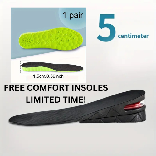 Height Increase Insole, 3-Layer for Men & Women