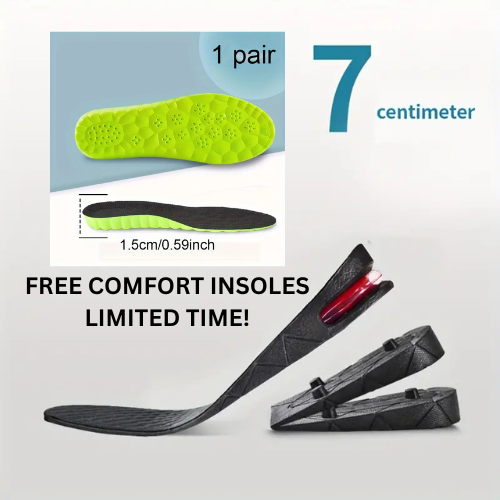 Height Increase Insole, 3-Layer for Men & Women